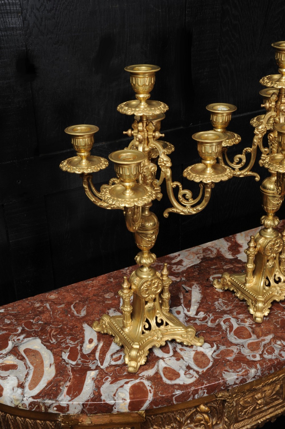 Antique French Gilt Bronze Baroque Candelabra View VI