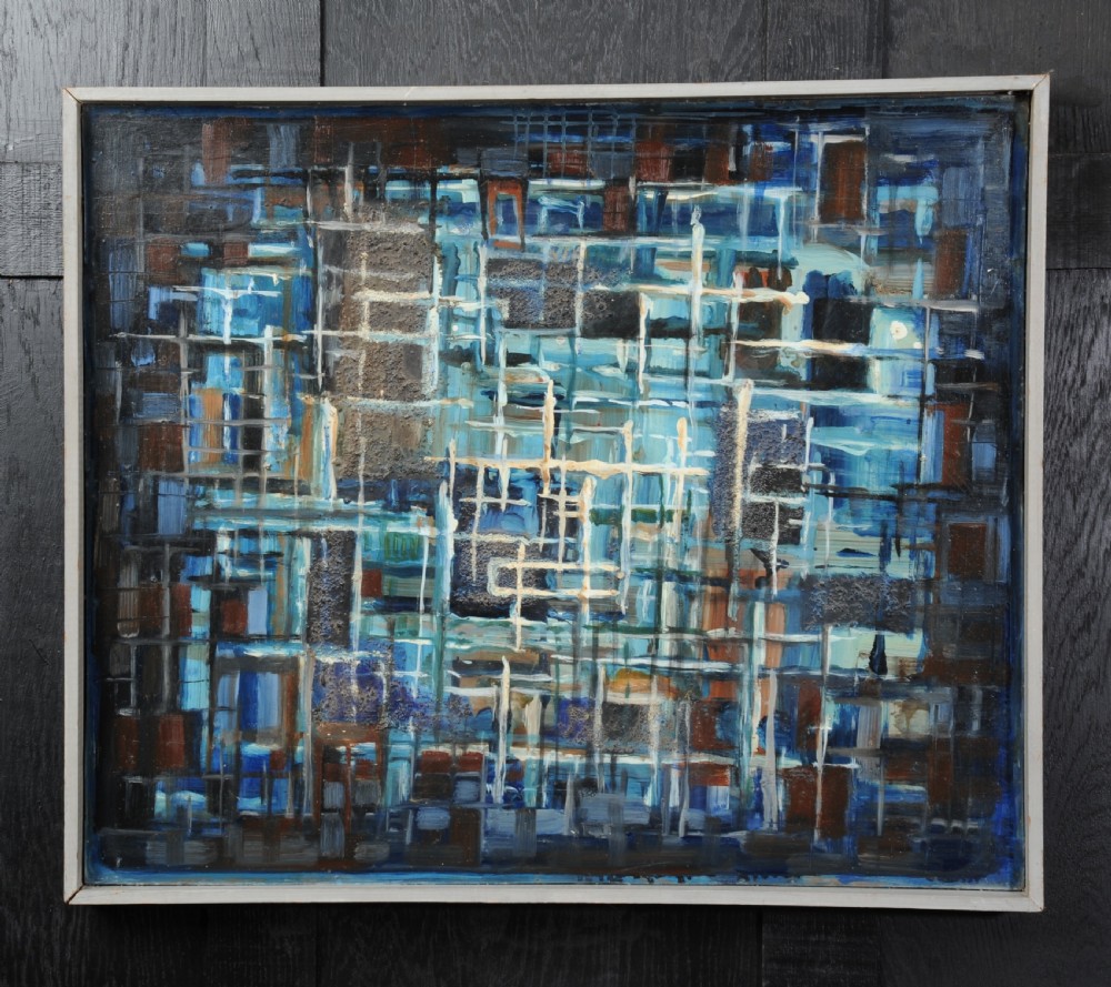 Original Mid Century Abstract Oil Painting by William Ernst Burwell, FRSA