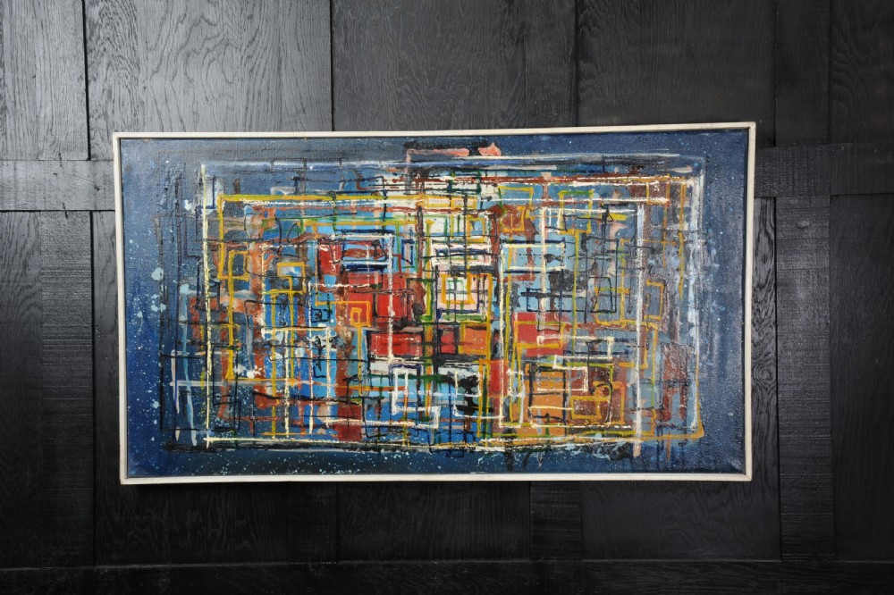 Original Midcentury Abstract Oil Painting by William Ernst Burwell, FRSA View III