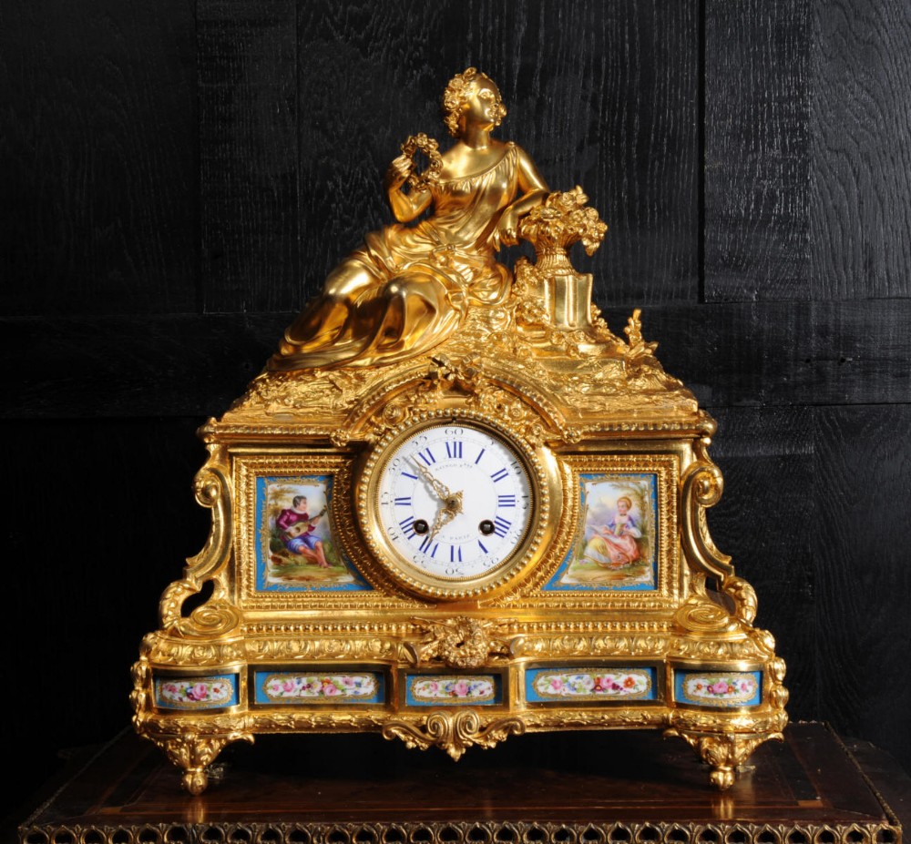 Fine Ormolu and Sèvres Porcelain Clock by Raingo Frères and Henri Picard of Paris