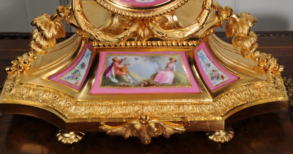 Japy Freres Ormolu and Sevres Porcelain Boudoir Clock View XI