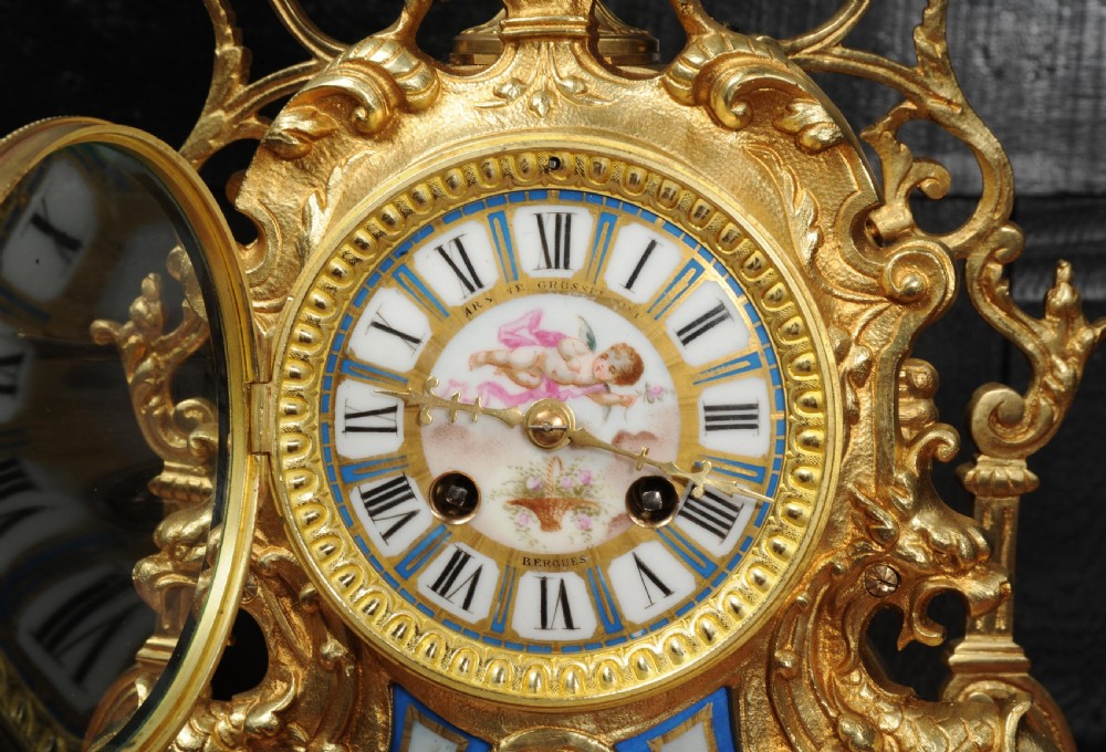 Sevres Porcelain and Gilt Bronze Antique French Clock by Vincenti View X