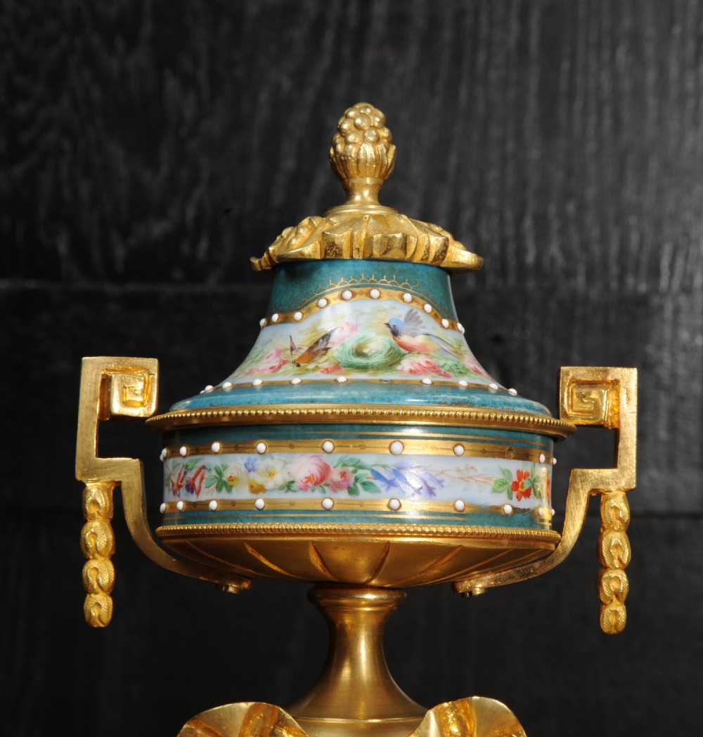 Ormolu and Sevres Porcelain Antique French Clock by Le Roy et Fils View XV