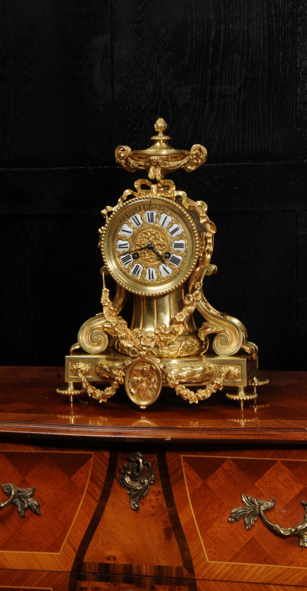 Antique French Gilt Bronze Drum Head Clock