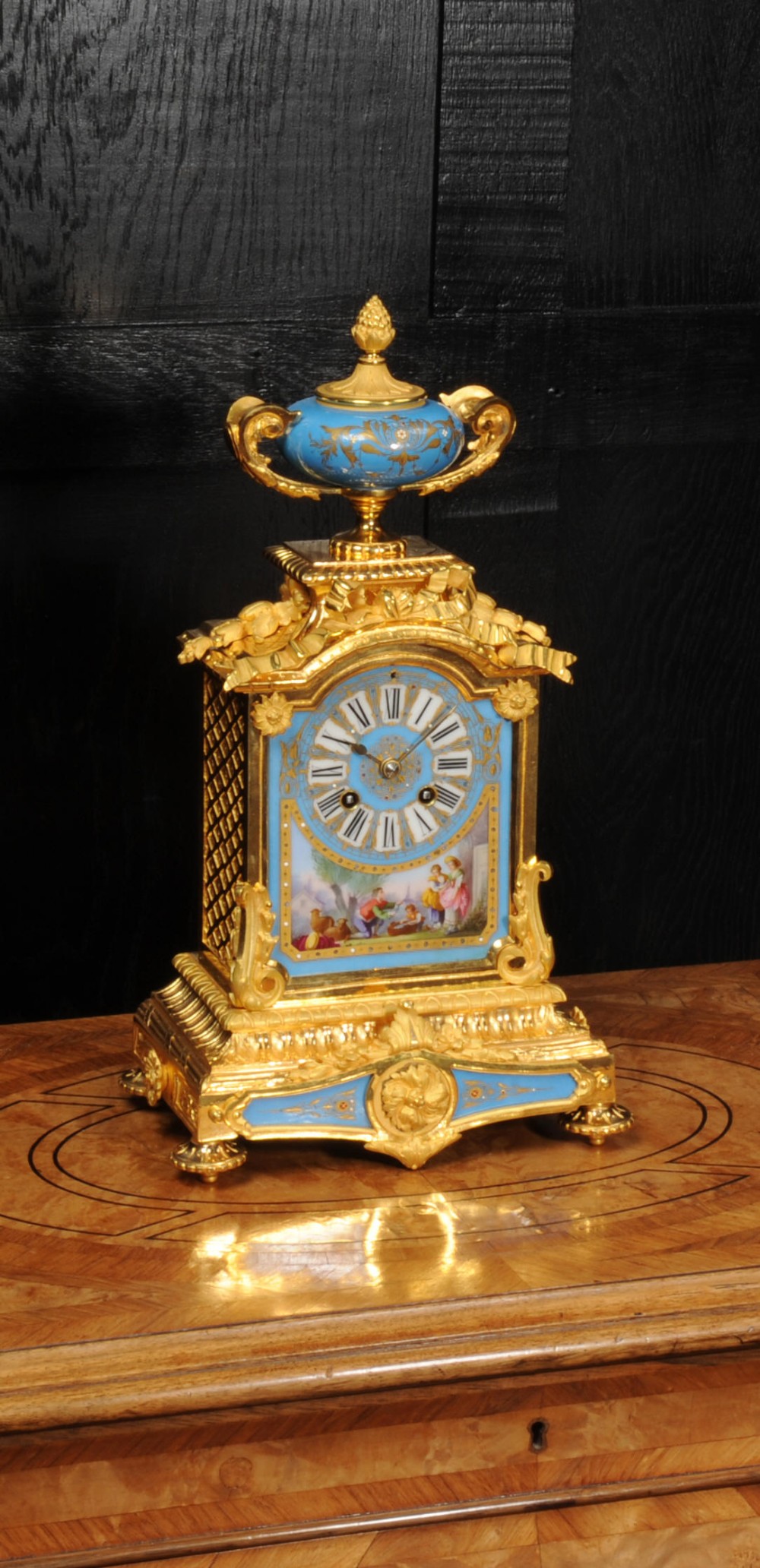Stunning Ormolu and Sevres Porcelain Boudoir Clock