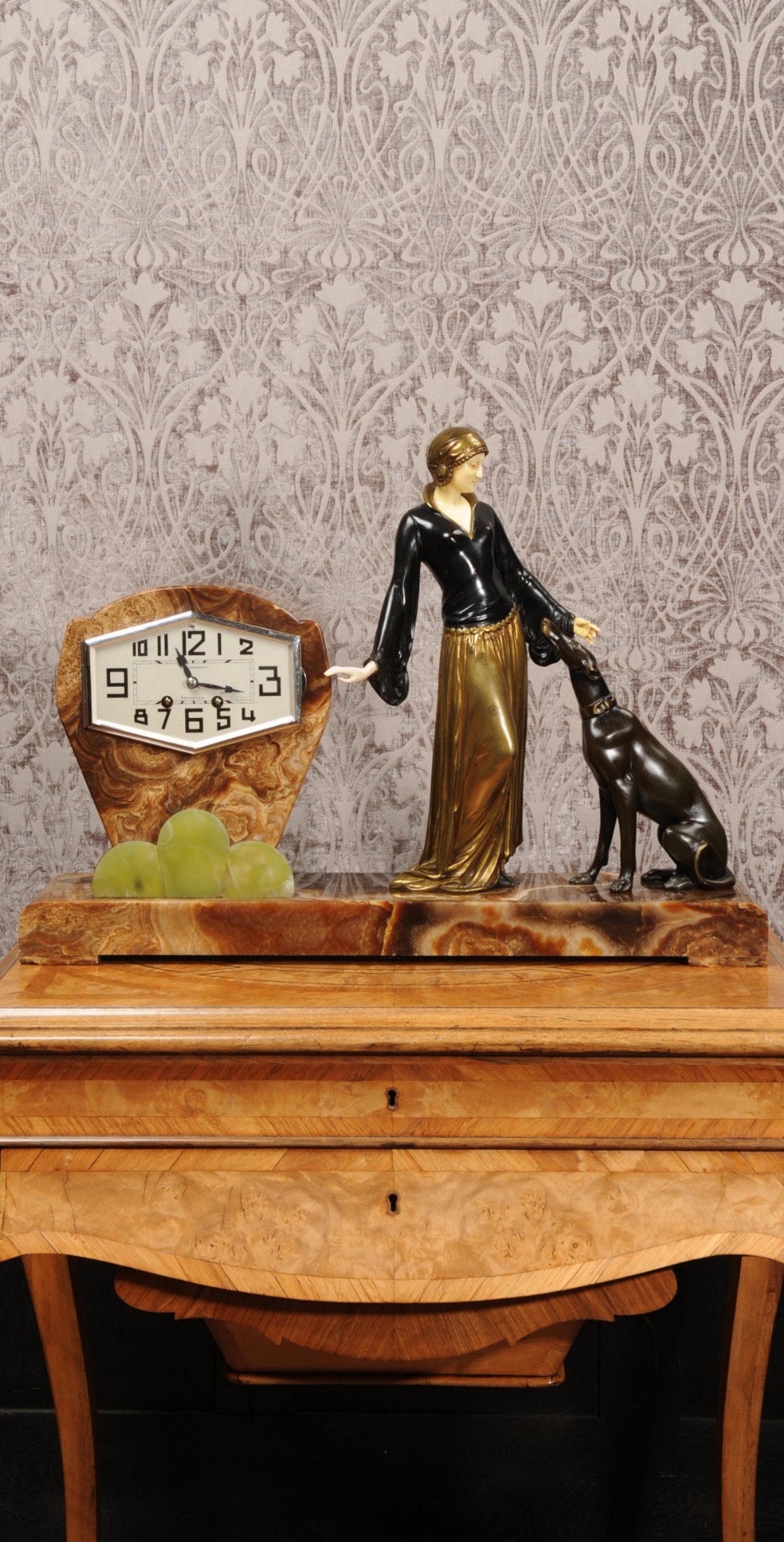 Art Deco French Clock by Menneville (Ugo Cipriani, 1897 – 1960)