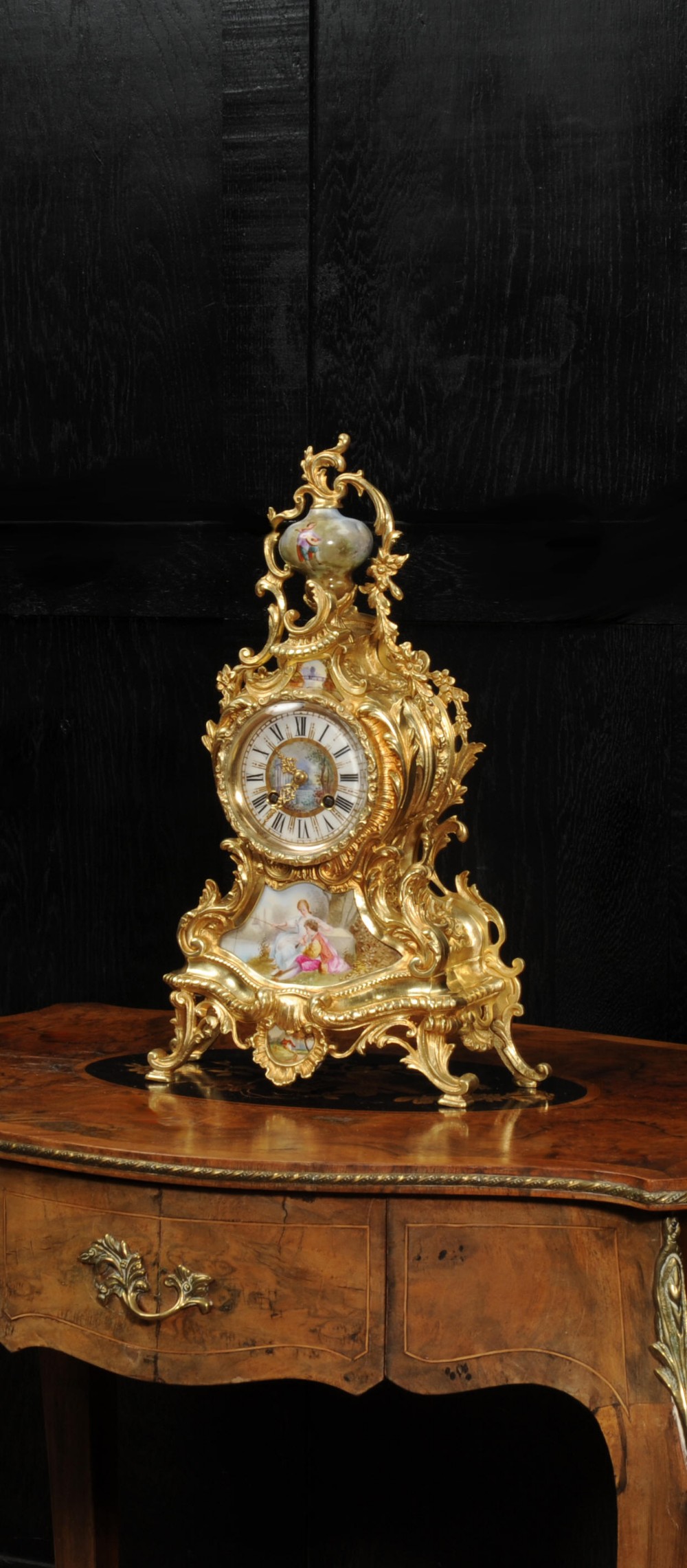 Japy Freres Ormolu and Sevres Porcelain Antique French Clock