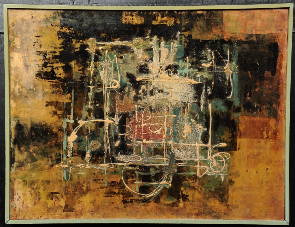 Large Original Mid century Abstract Oil Painting by William Ernst Burwell, FRSA