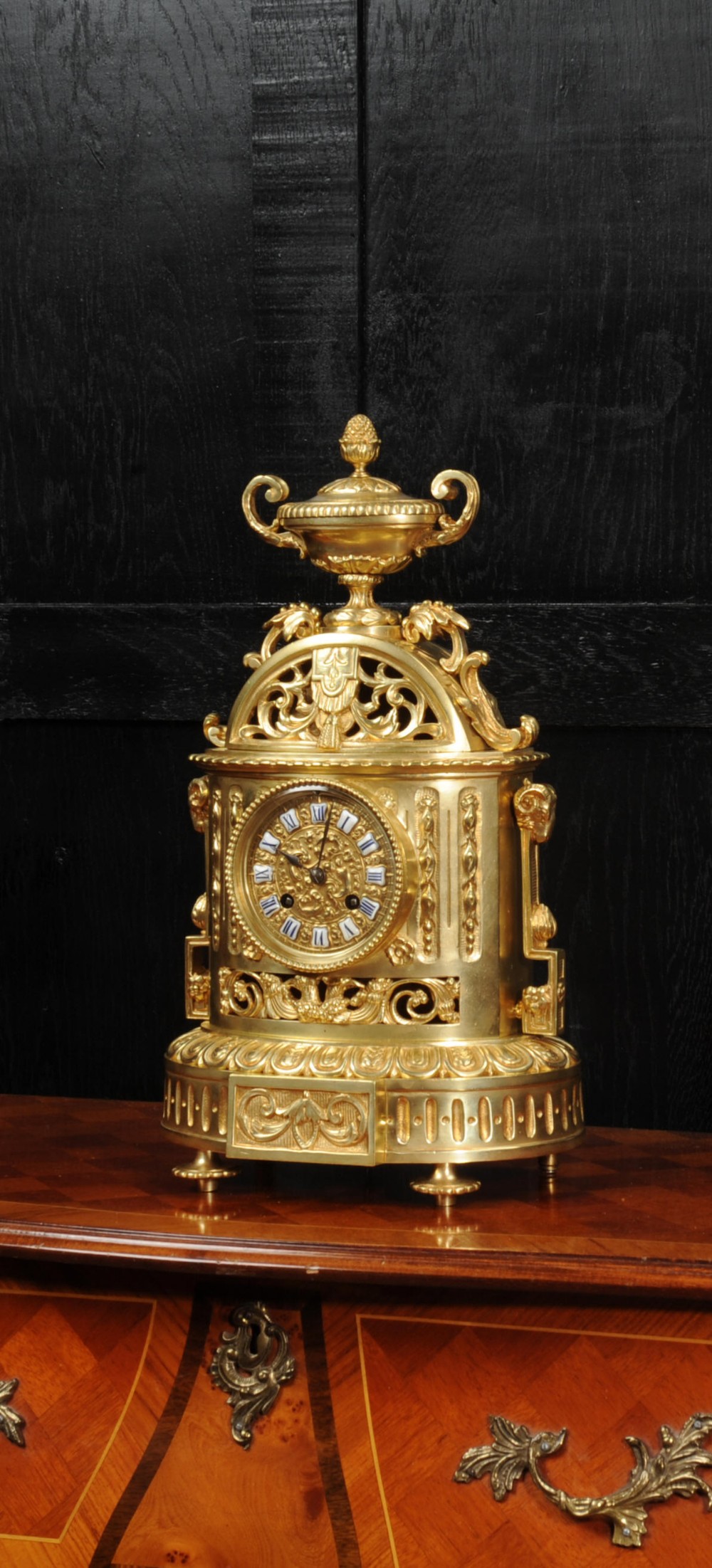 Antique French Japy Freres Louis XVI Gilt Bronze Clock