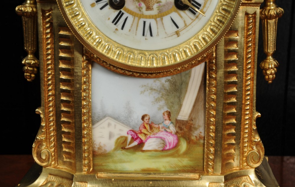 Japy Freres Clock, Ormolu and Sevres Porcelain, Antique French View XV