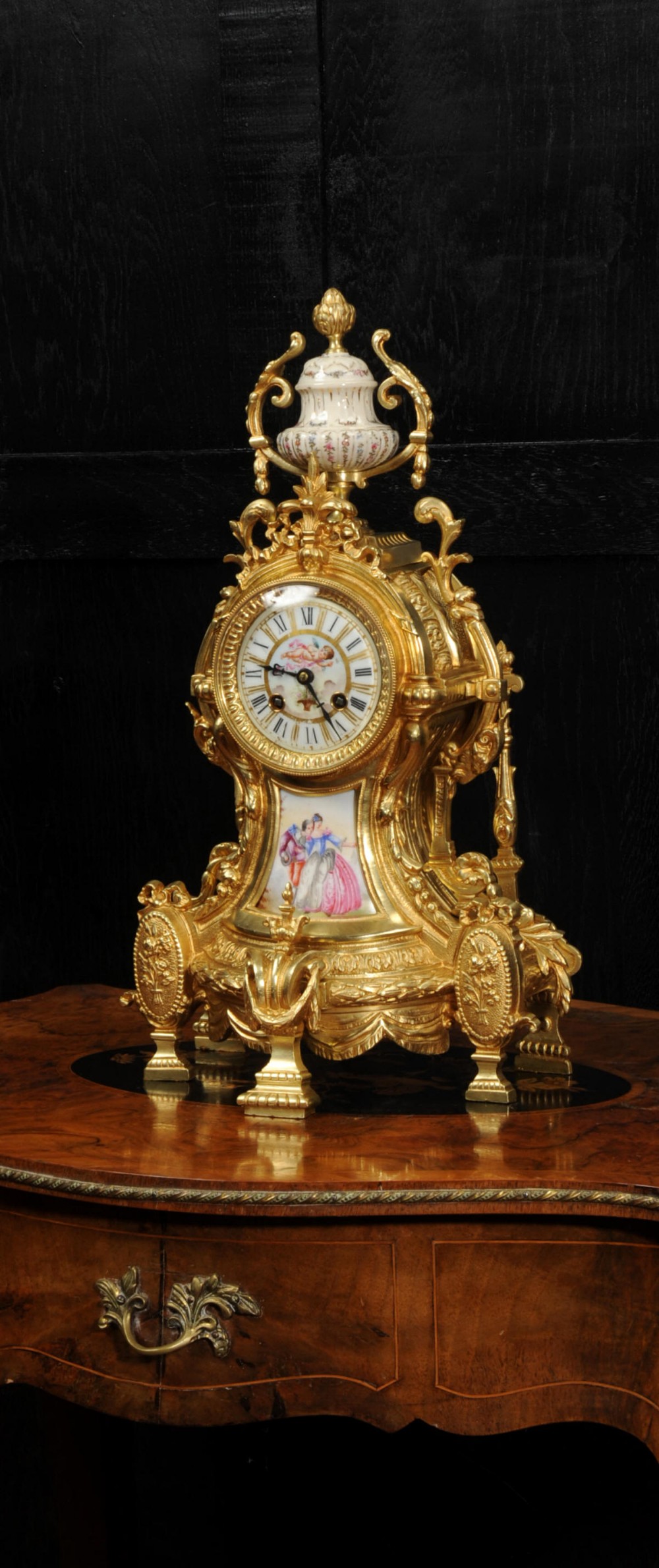 Antique French Sevres Porcelain and Gilt Bronze Clock
