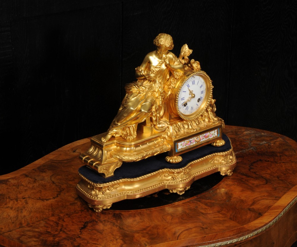 Fine Ormolu and Sevres Porcelain Boudoir Antique French Clock View V