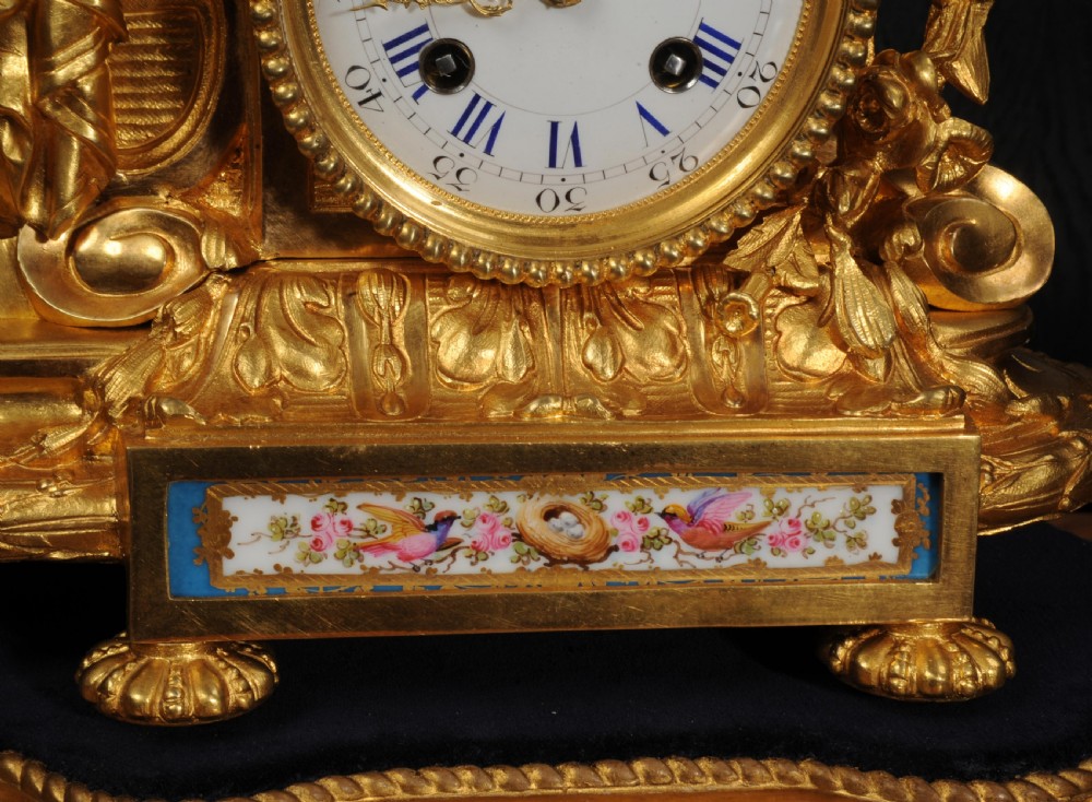 Fine Ormolu and Sevres Porcelain Boudoir Antique French Clock View XVII