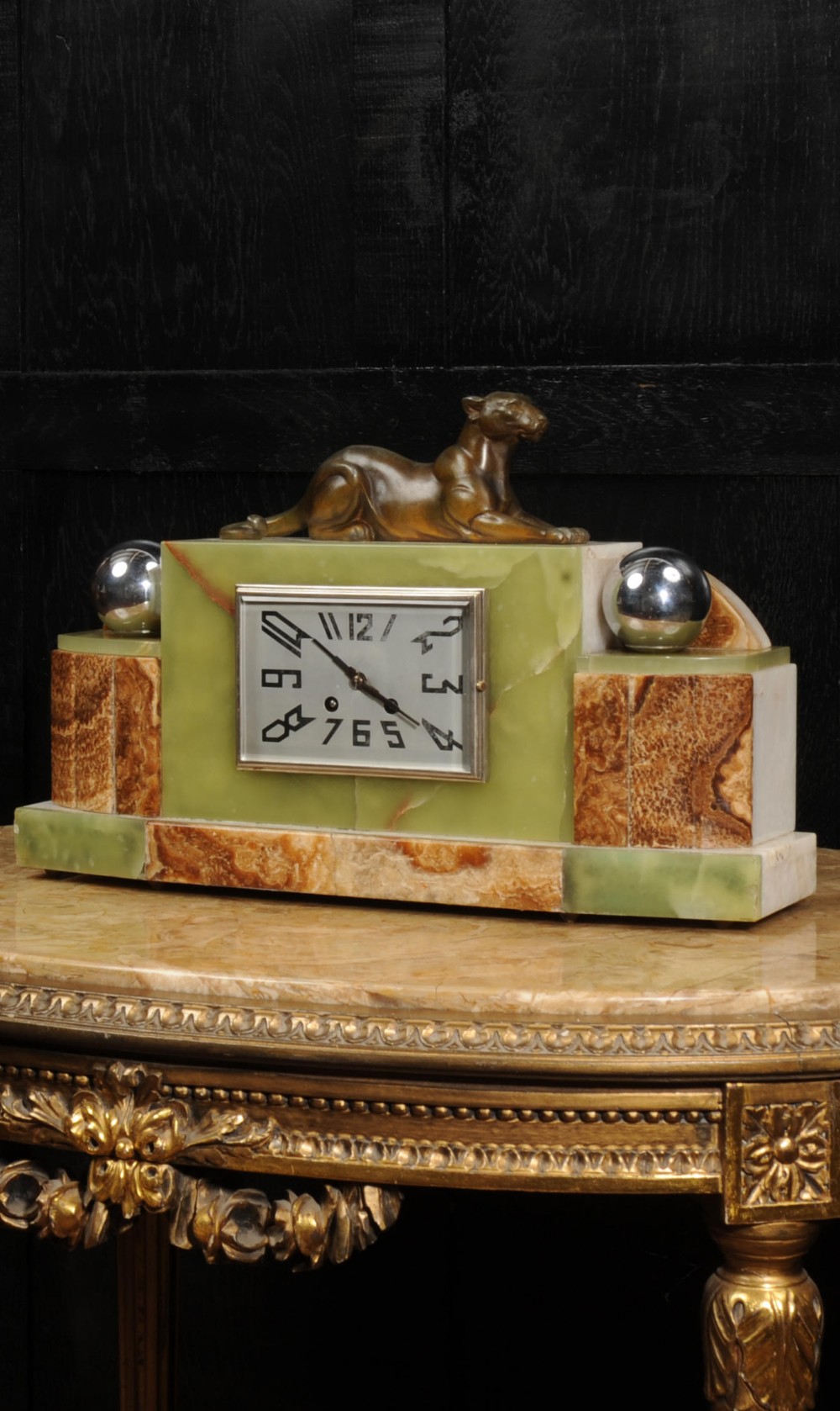 Art Deco Clock - The Lioness - Antique French Michel Decoux
