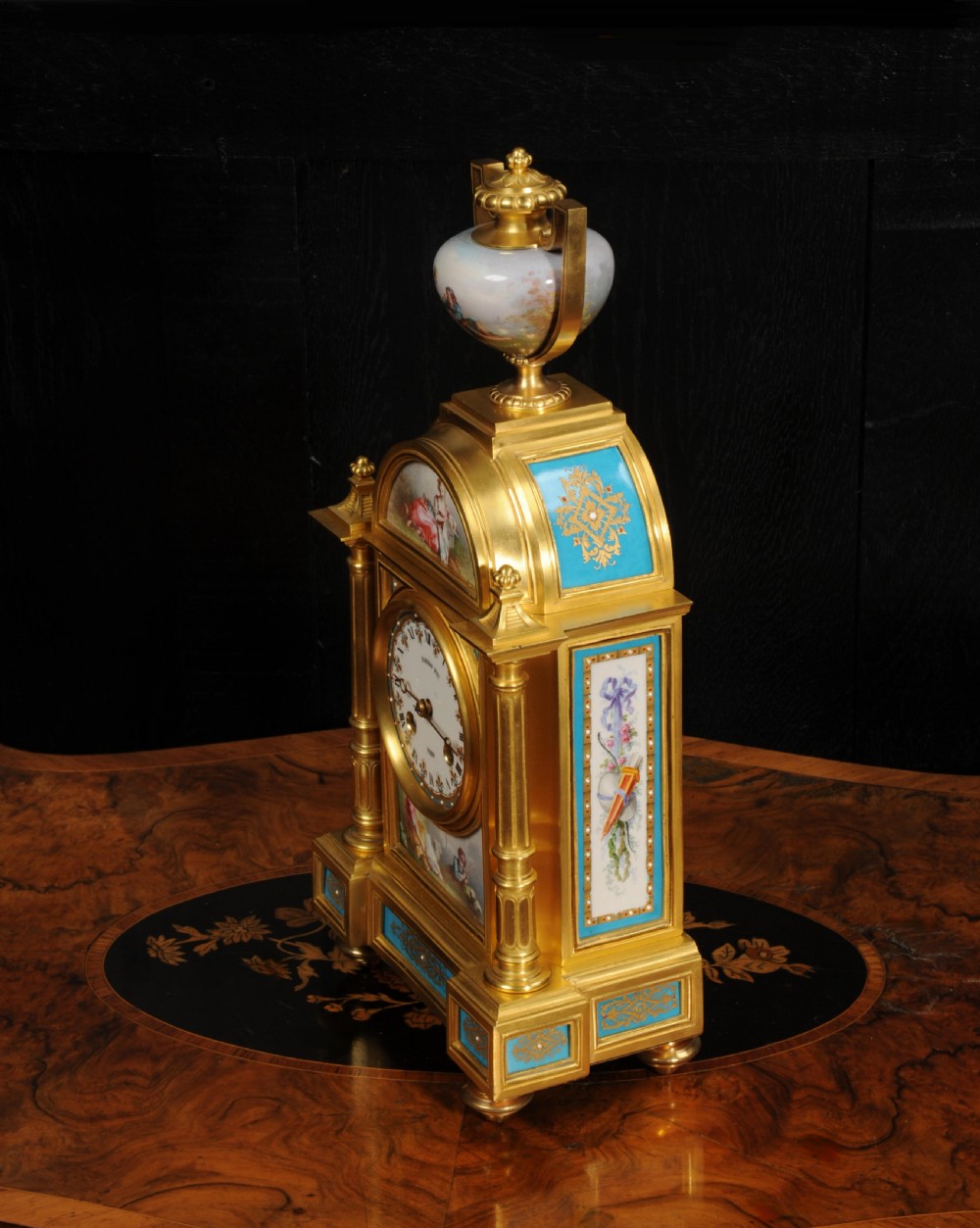 Fine and Early Sevres Porcelain and Ormolu Antique French Clock View X