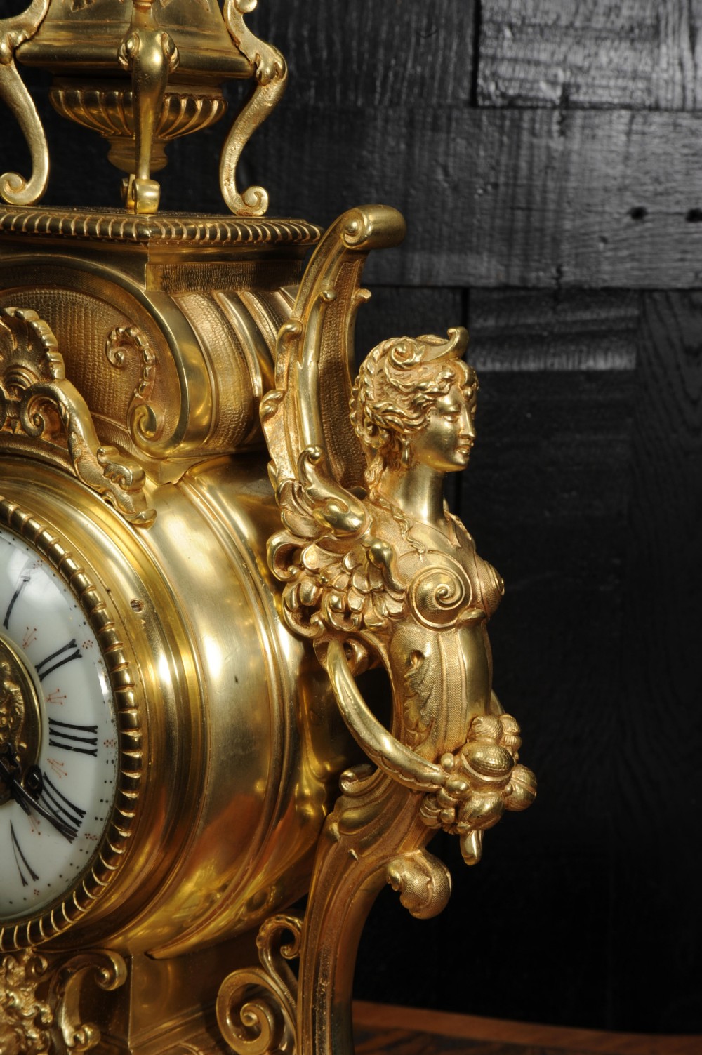 Tiffany & Co Antique French Gilt Bronze Baroque Clock View XIV