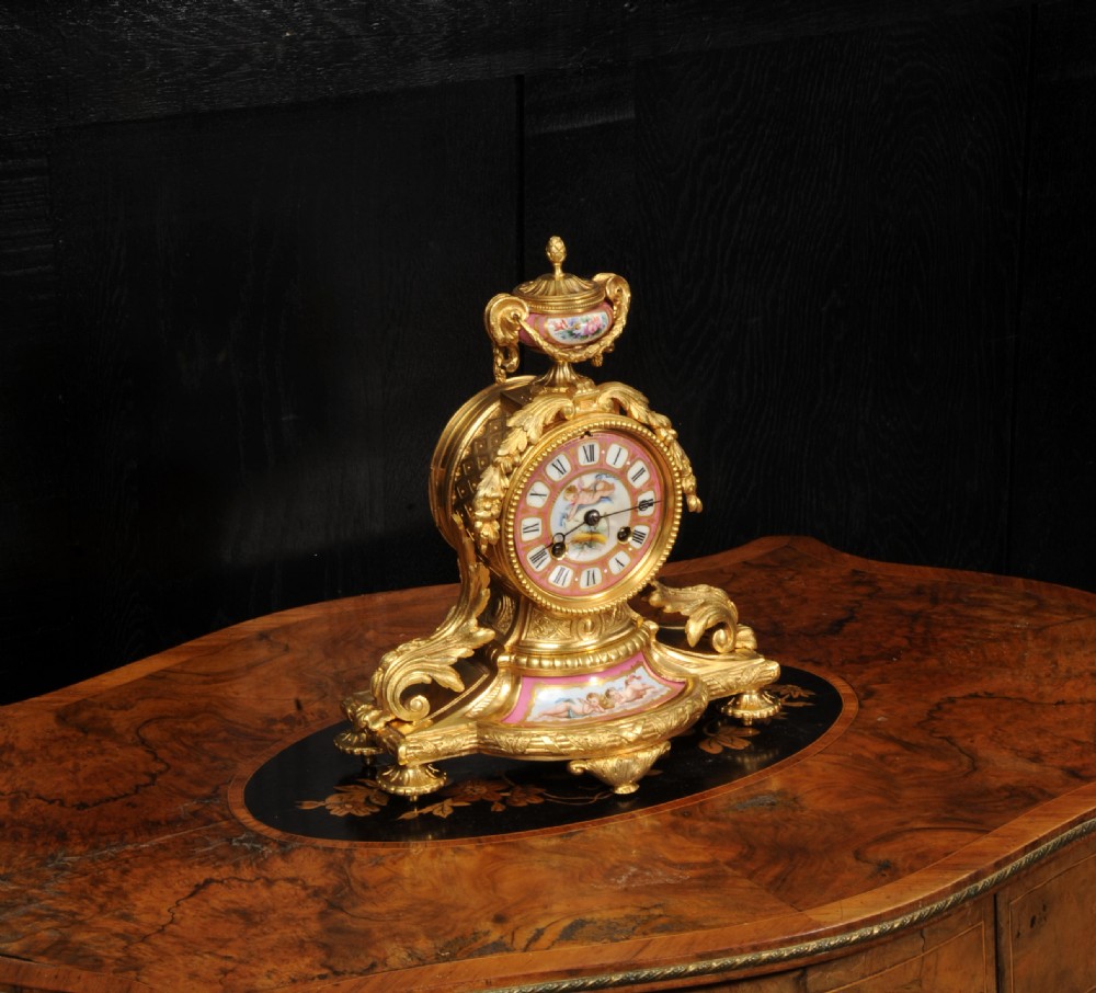 Japy Freres Ormolu and Sevres Porcelain Clock  View VII