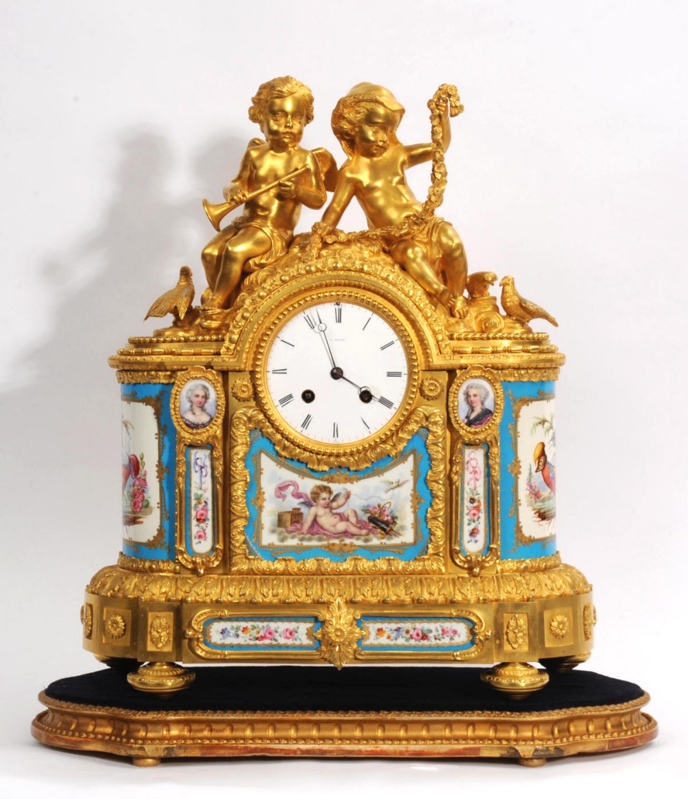 Fine Ormolu and Sevres Porcelain Clock by Achille Brocot & Delettrez