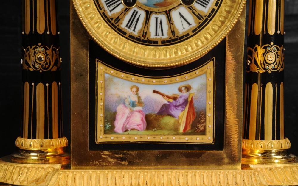 Japy Freres Sevres Porcelain and Ormolu Antique French Clock View XIV