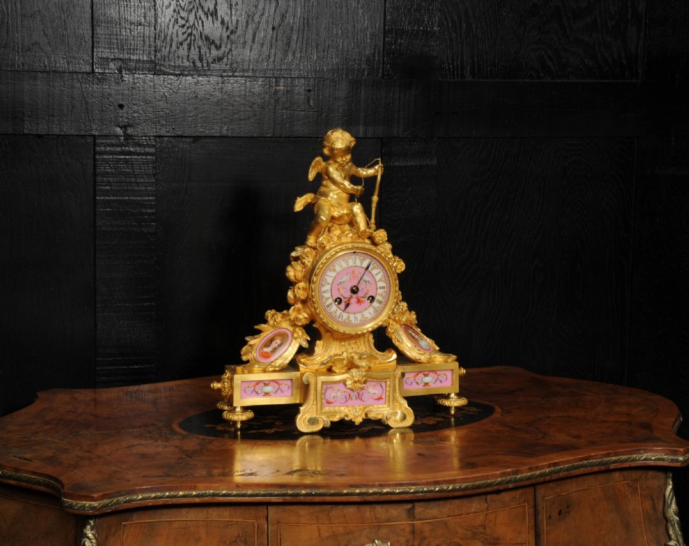 Antique French Ormolu and Sevres Porcelain Clock by Achille Brocot View V