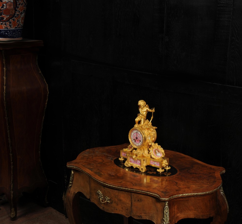 Antique French Ormolu and Sevres Porcelain Clock by Achille Brocot View IX