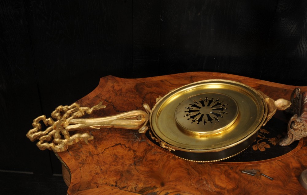 Louis XVI Ormolu and Bronze Cartel Antique French Wall Clock View XV