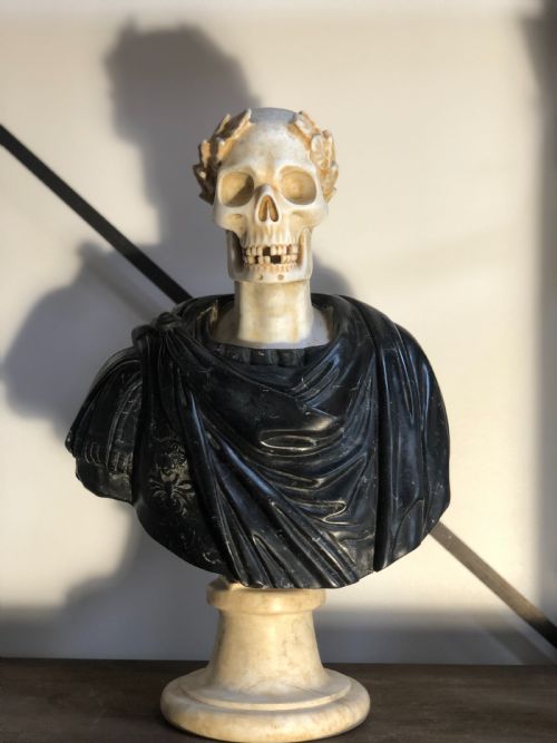 19th Century Italian Vanitas Memento Mori Marble Bust Wearing Roman ...