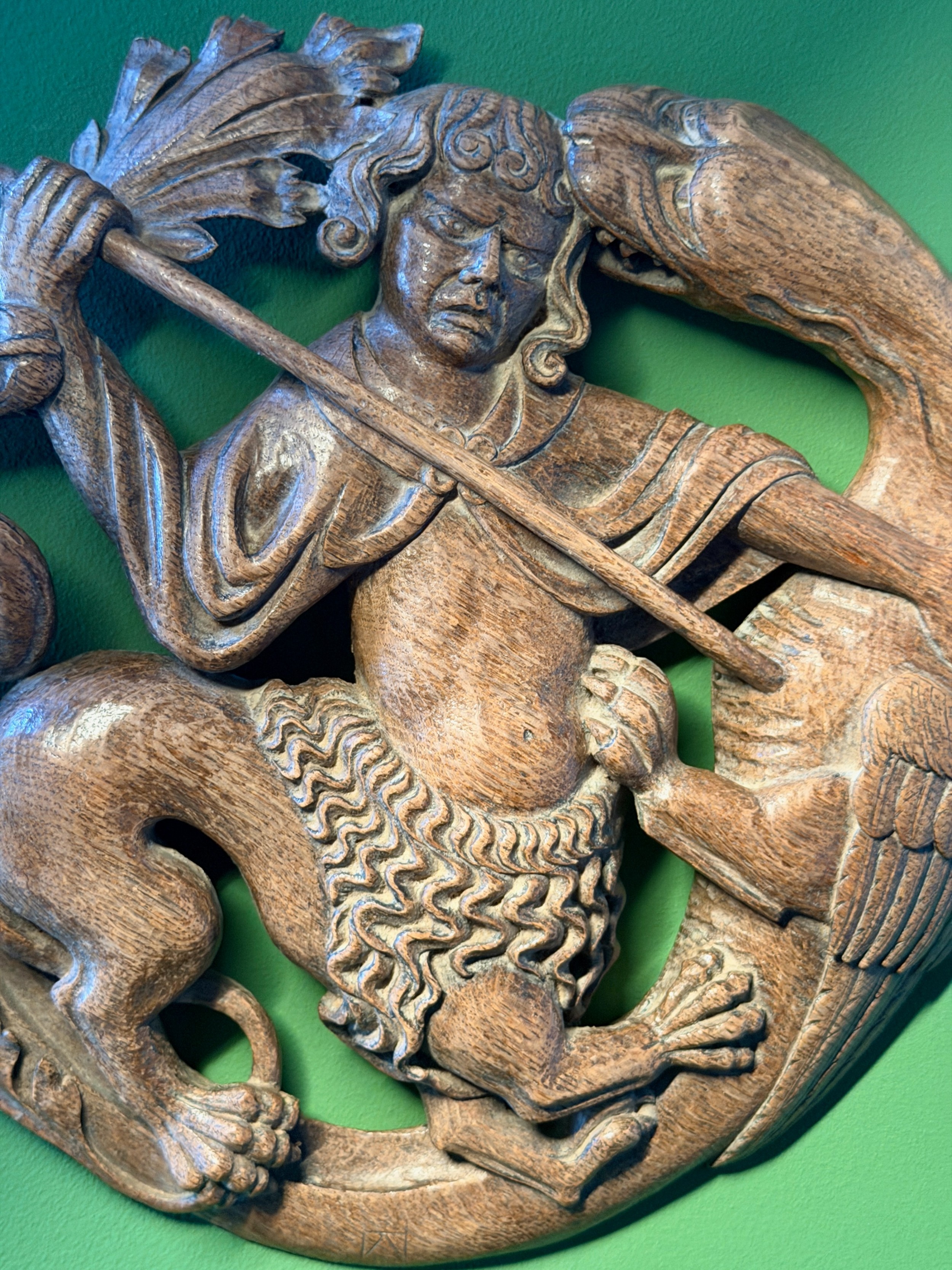 19th Century Gothic Revival Carved Oak Sculpture Of A Mythological St ...