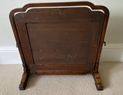 AN ART DECO WALNUT DRESSING TABLE MIRROR BY WHYTOCK REID - ADDITIONAL PHOTO 4