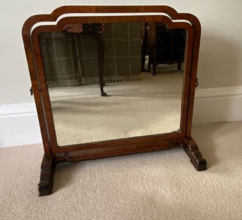 AN ART DECO WALNUT DRESSING TABLE MIRROR BY WHYTOCK REID - ADDITIONAL PHOTO 6