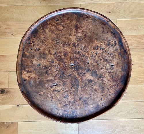 A GEORGE III BURR OAK WINE TABLE - ADDITIONAL PHOTO 1