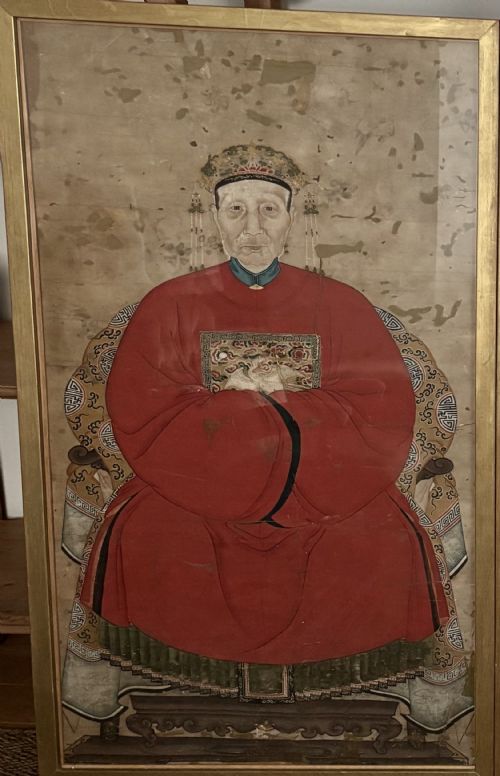 A PAIR OF CHINESE ANCESTOR PORTRAITS - ADDITIONAL PHOTO 1