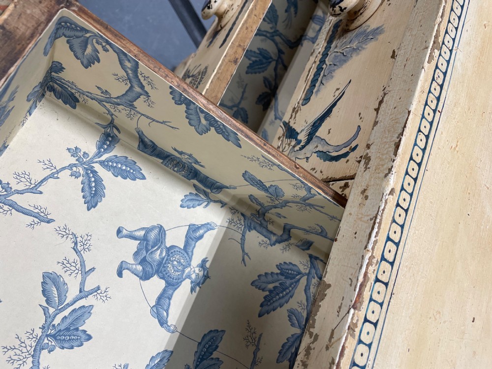 A George III chest with later willow pattern decoration View VI