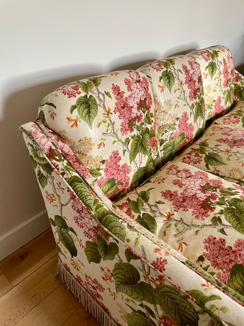An Edwardian chintz covered sofa View IV