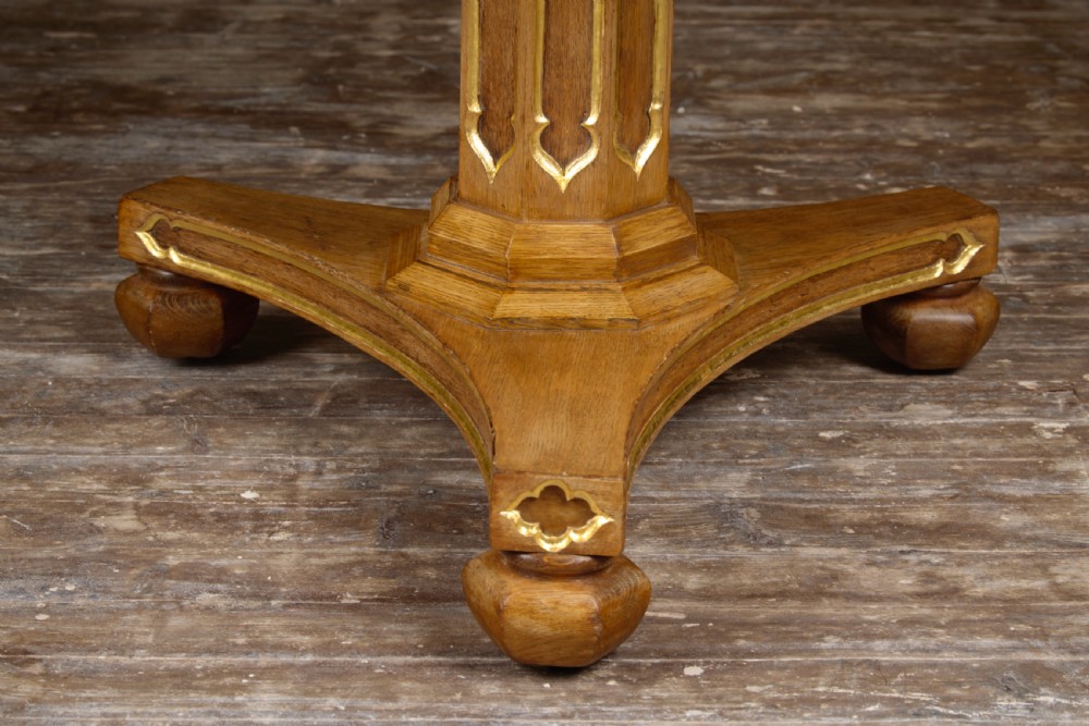 An early Victorian oak gothic centre table View III