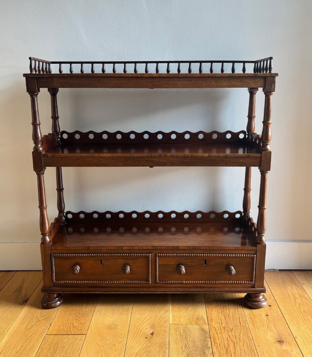 A late Regency rosewood dwarf bookcase