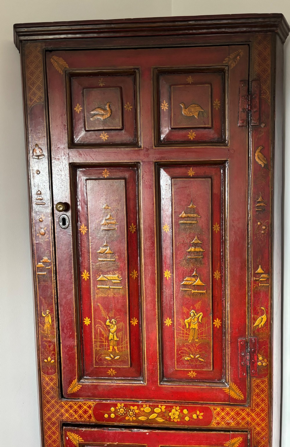 A George III red lacquer cabinet View III