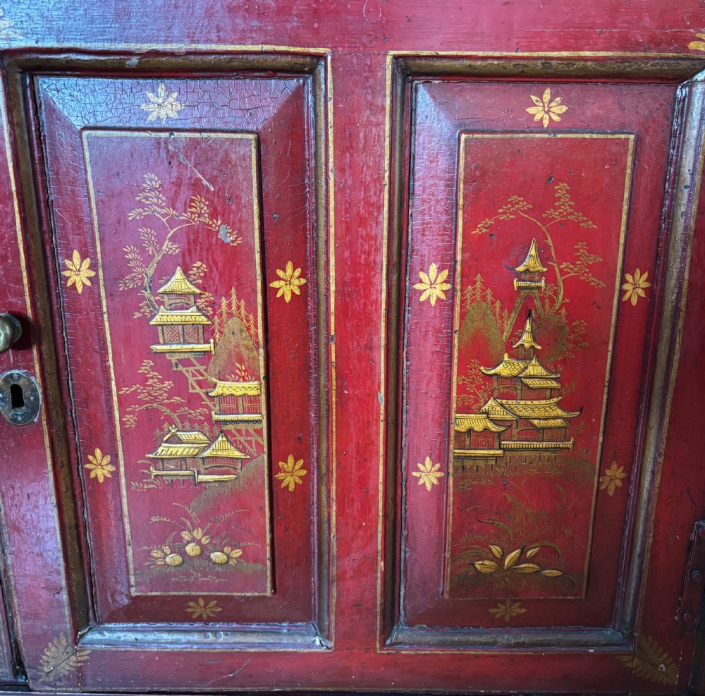 A George III red lacquer cabinet View IV