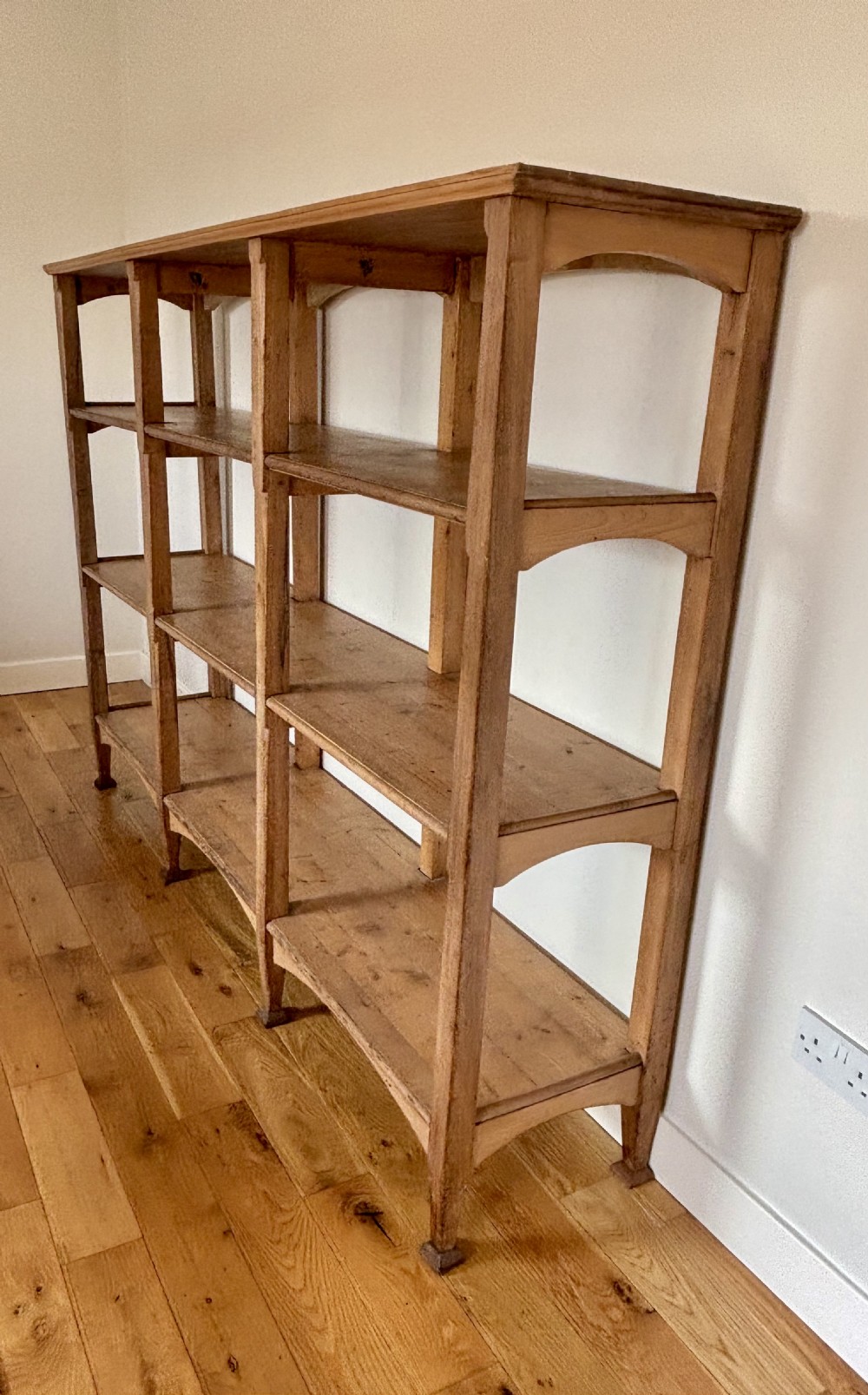 A set of  Edwardian pine shelves. View V