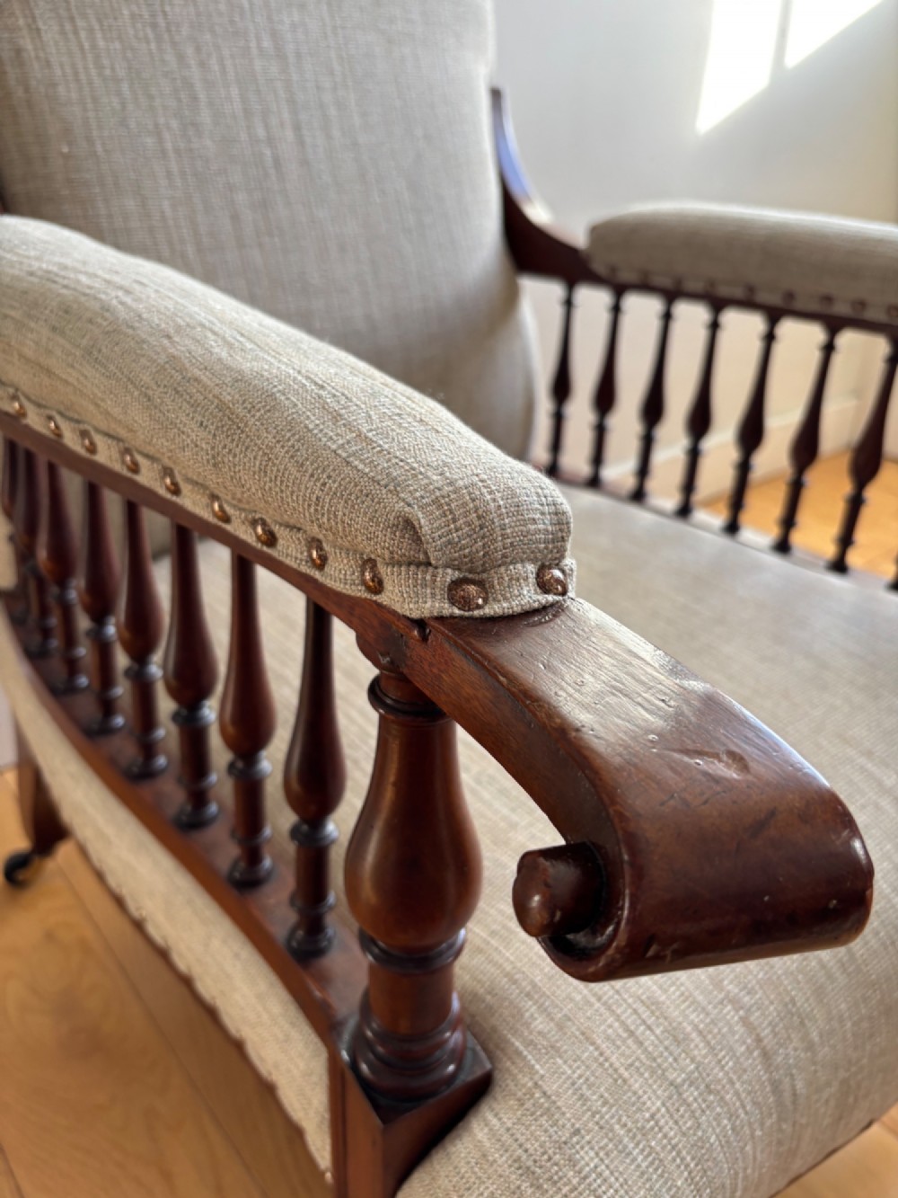 An Arts and Crafts mahogany 'Saville' armchair by George Washington Jack for Morris & Co View V