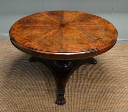 William IV Rosewood Segmented Circular Top Antique Dining Table.