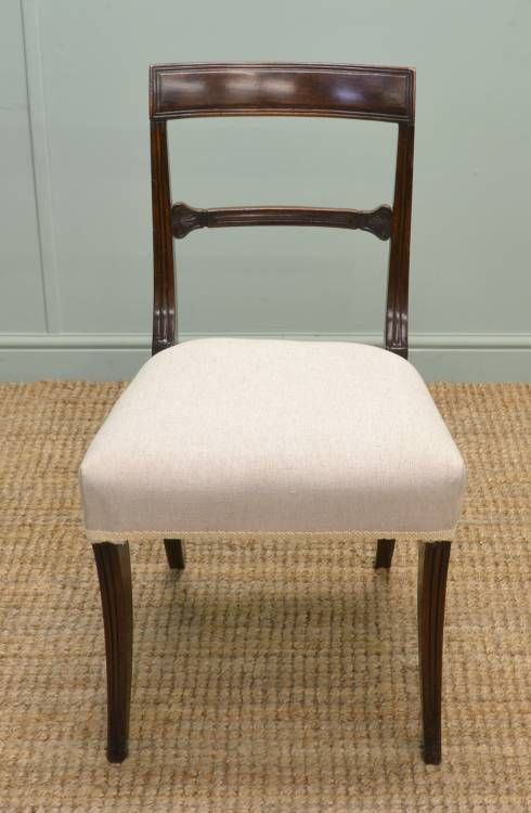 fig 1. Elegant Antique Set of Four Regency Mahogany Dining Chairs.