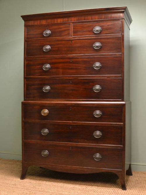 Regency Mahogany Chest on Chest Antique Tallboy.