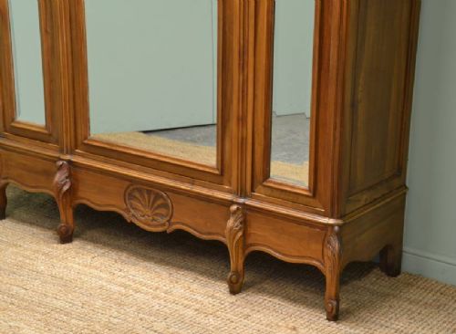 fig 1. Large French Decorative Walnut Antique Wardrobe / Armoire.