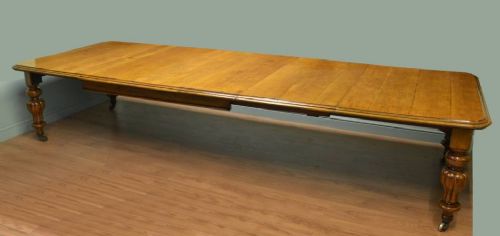 Grand, Golden Oak, 12ft Antique Dining Table.