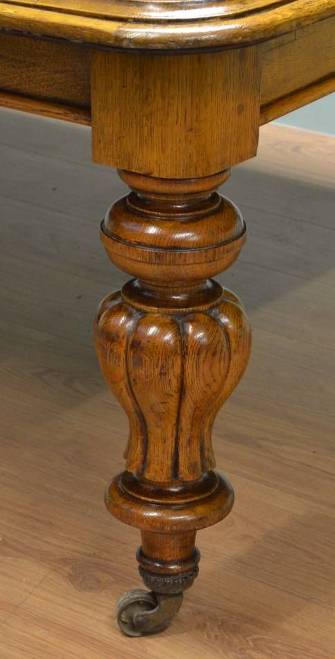 fig 1. Grand, Golden Oak, 12ft Antique Dining Table.