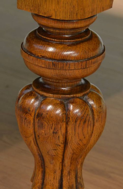fig 2. Grand, Golden Oak, 12ft Antique Dining Table.