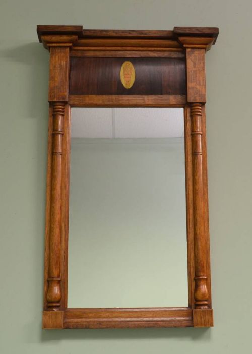 William IV Rosewood & Oak Antique Mirror.