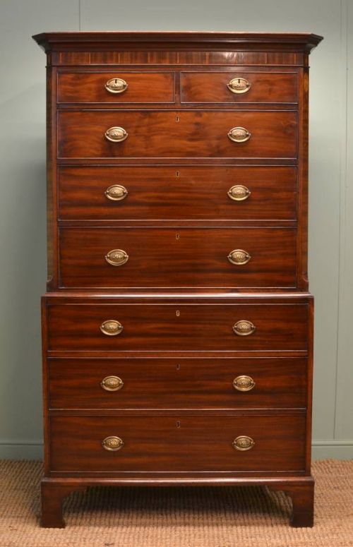 Fine Regency Mahogany Antique Chest on Chest.