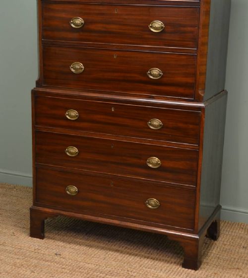 fig 1. Fine Regency Mahogany Antique Chest on Chest.